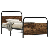 Cadre de lit sans matelas 90x190cm chêne fumé bois d'ingénierie