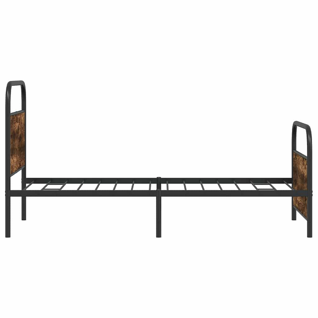 Cadre de lit sans matelas 100x190 cm chêne fumé bois ingénierie