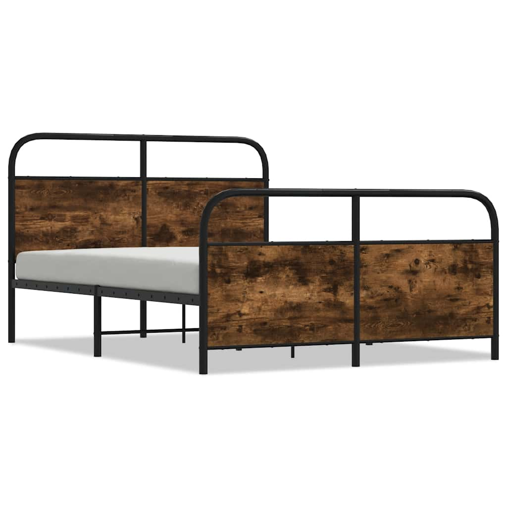 Cadre de lit sans matelas 120x190 cm chêne fumé bois ingénierie