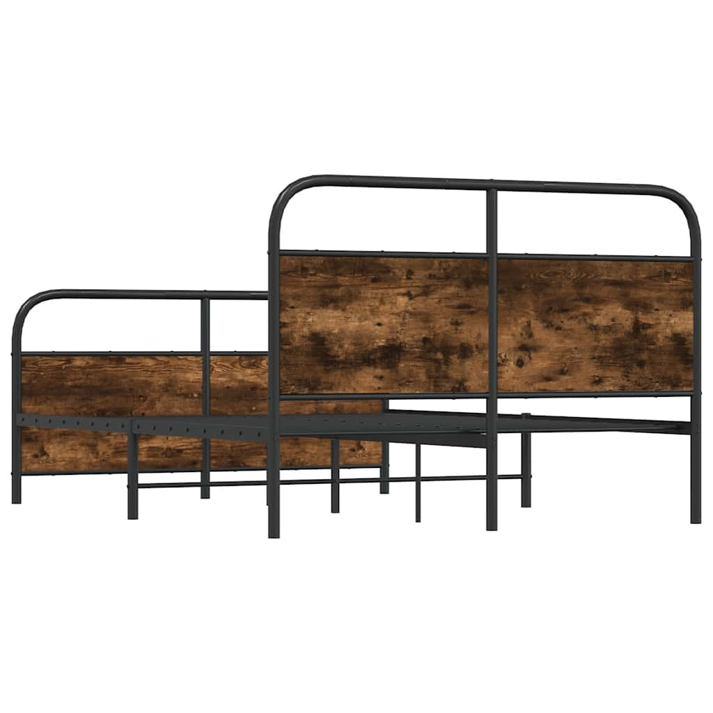 Cadre de lit sans matelas 120x190 cm chêne fumé bois ingénierie