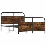 Cadre de lit sans matelas 120x200 cm chêne fumé bois ingénierie