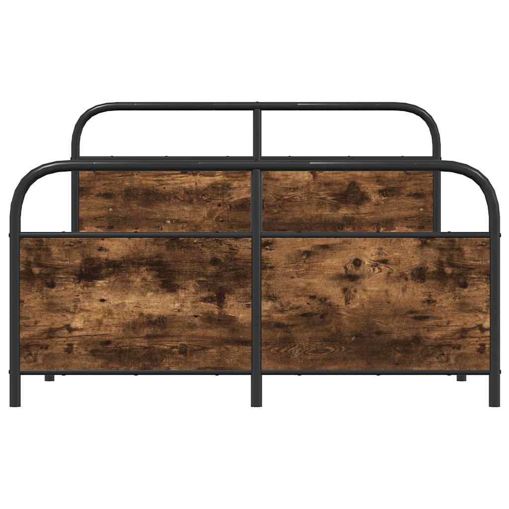 Cadre de lit sans matelas 120x200 cm chêne fumé bois ingénierie