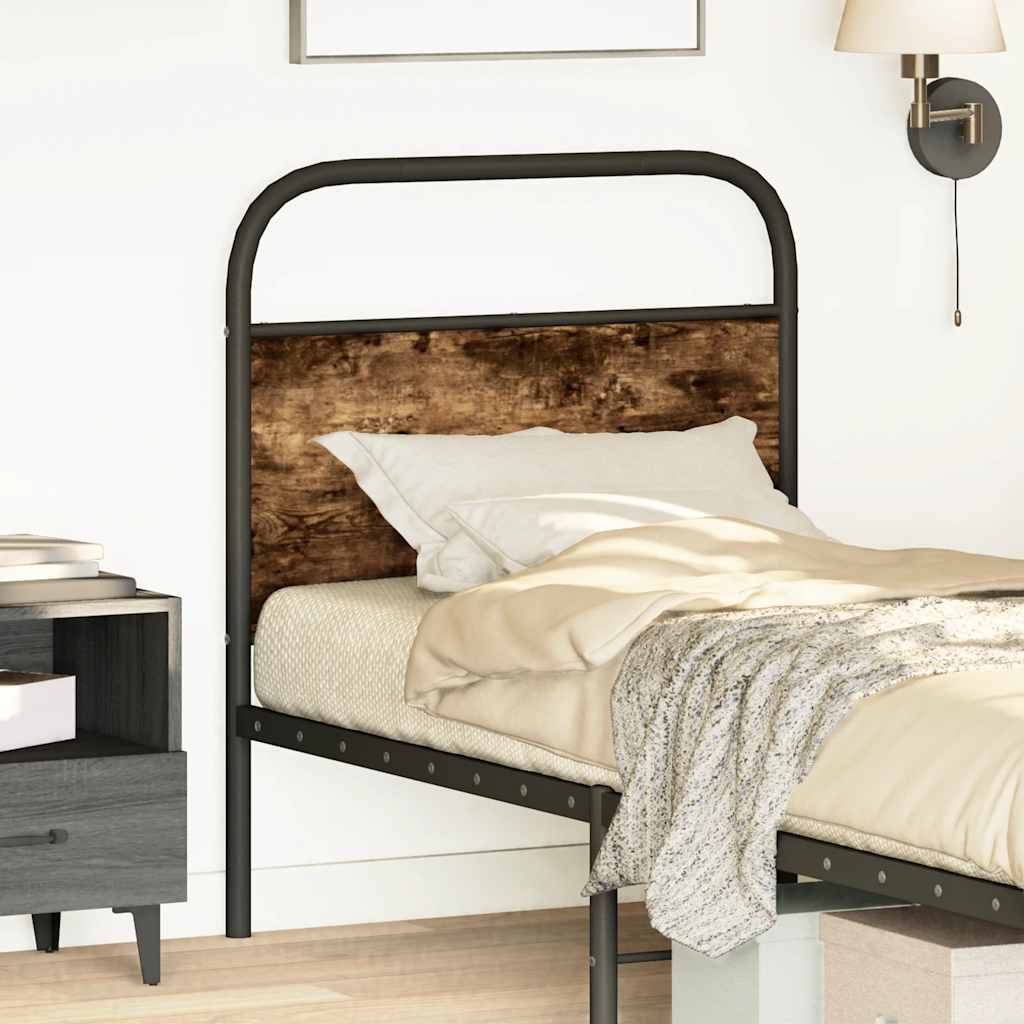 Tête de lit chêne fumé 75 cm acier et bois d'ingénierie