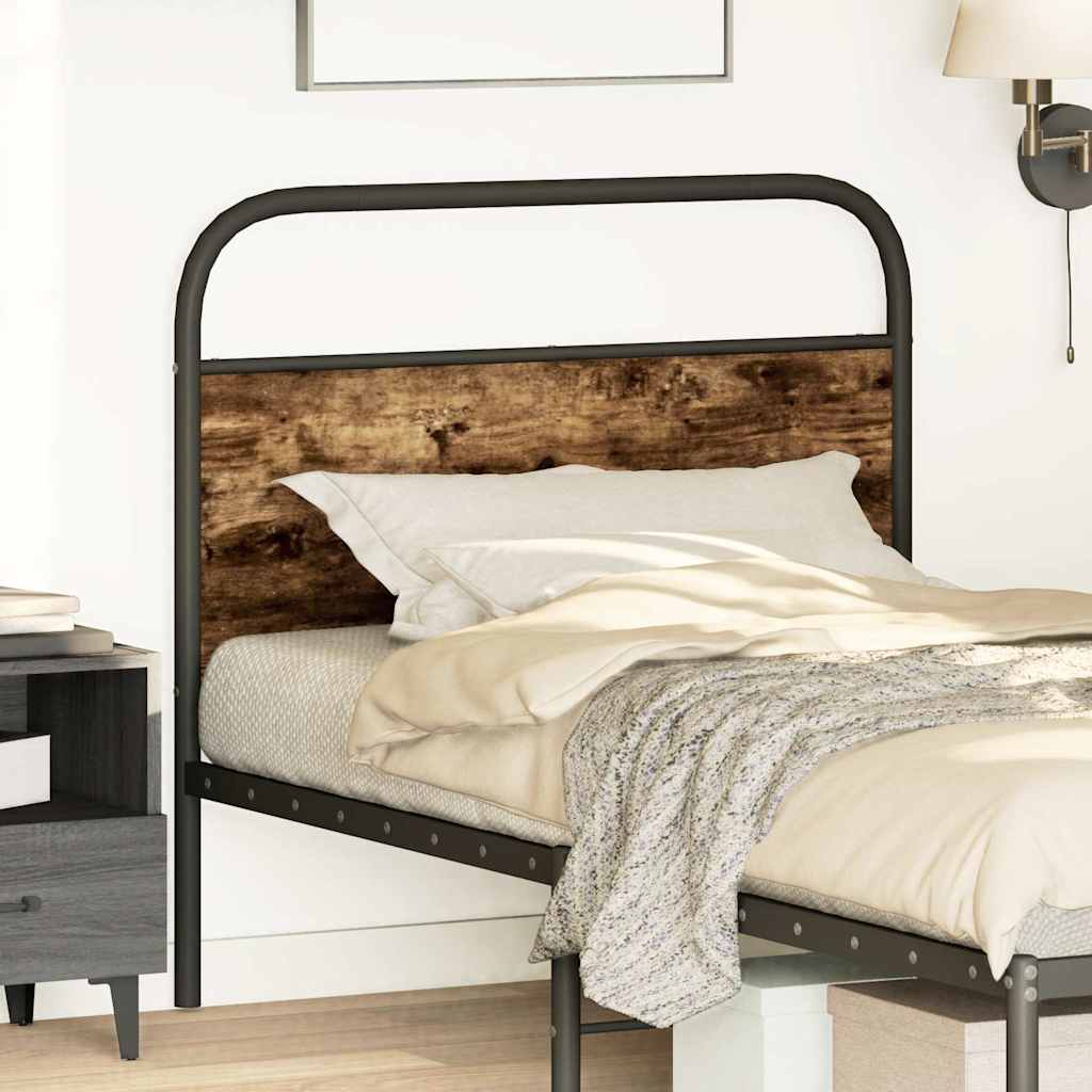 Tête de lit chêne fumé 90 cm acier et bois d'ingénierie