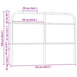 Tête de lit chêne fumé 120 cm acier et bois d'ingénierie