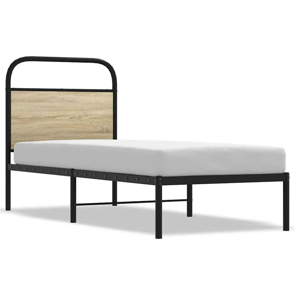 Cadre de lit sans matelas 80x200cm chêne sonoma bois ingénierie