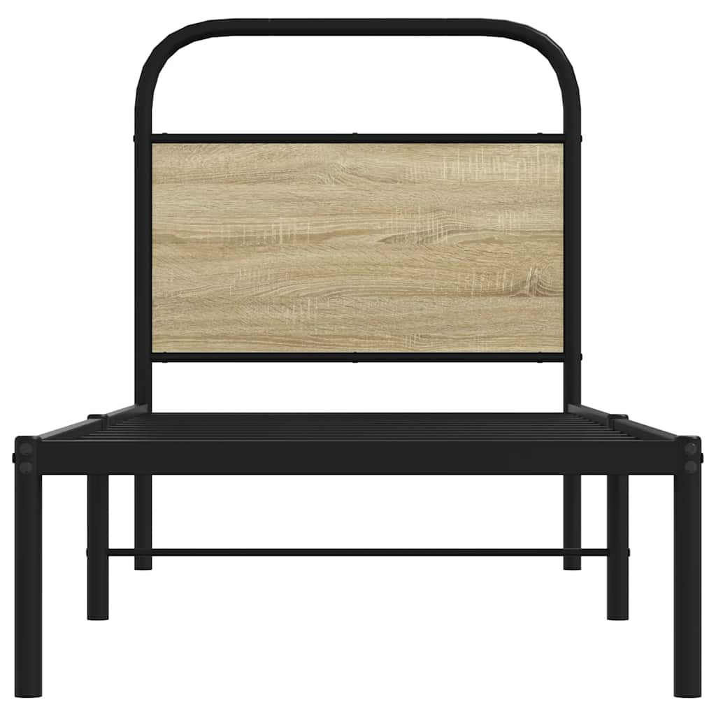 Cadre de lit sans matelas 80x200cm chêne sonoma bois ingénierie