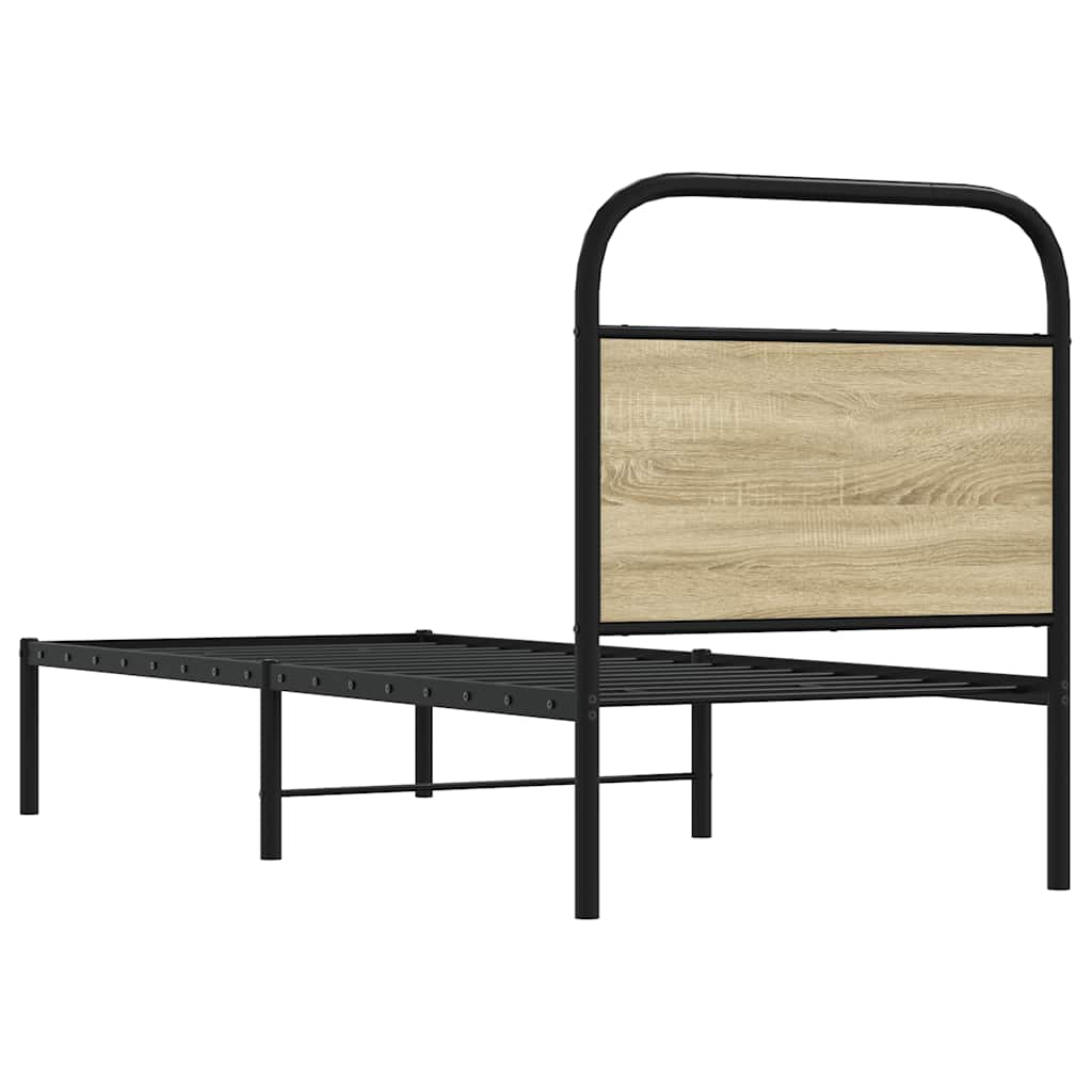 Cadre de lit sans matelas 80x200cm chêne sonoma bois ingénierie