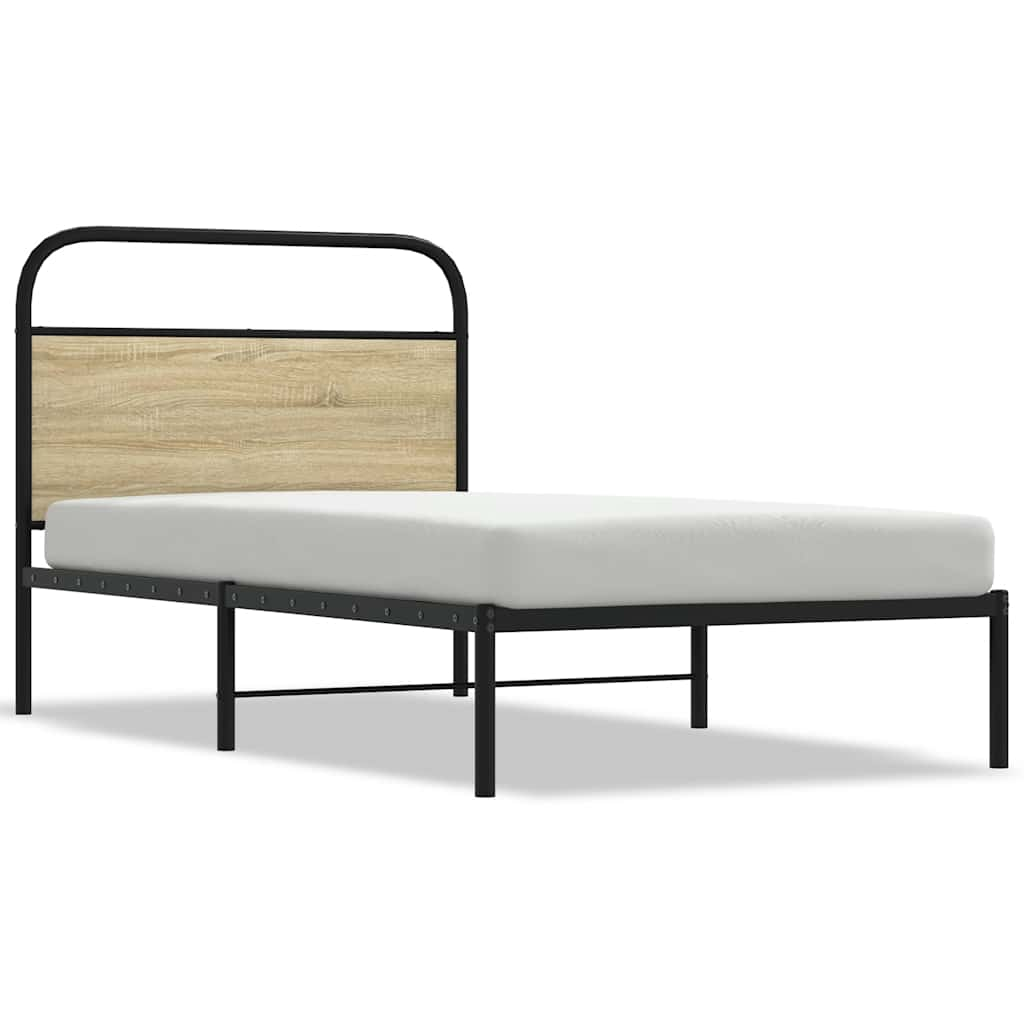 Cadre de lit sans matelas 90x190cm chêne sonoma bois ingénierie