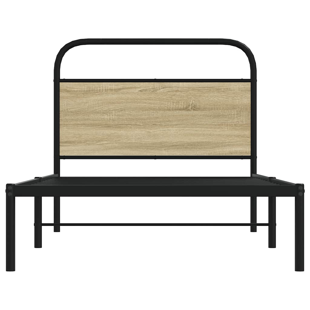 Cadre de lit sans matelas 90x190cm chêne sonoma bois ingénierie