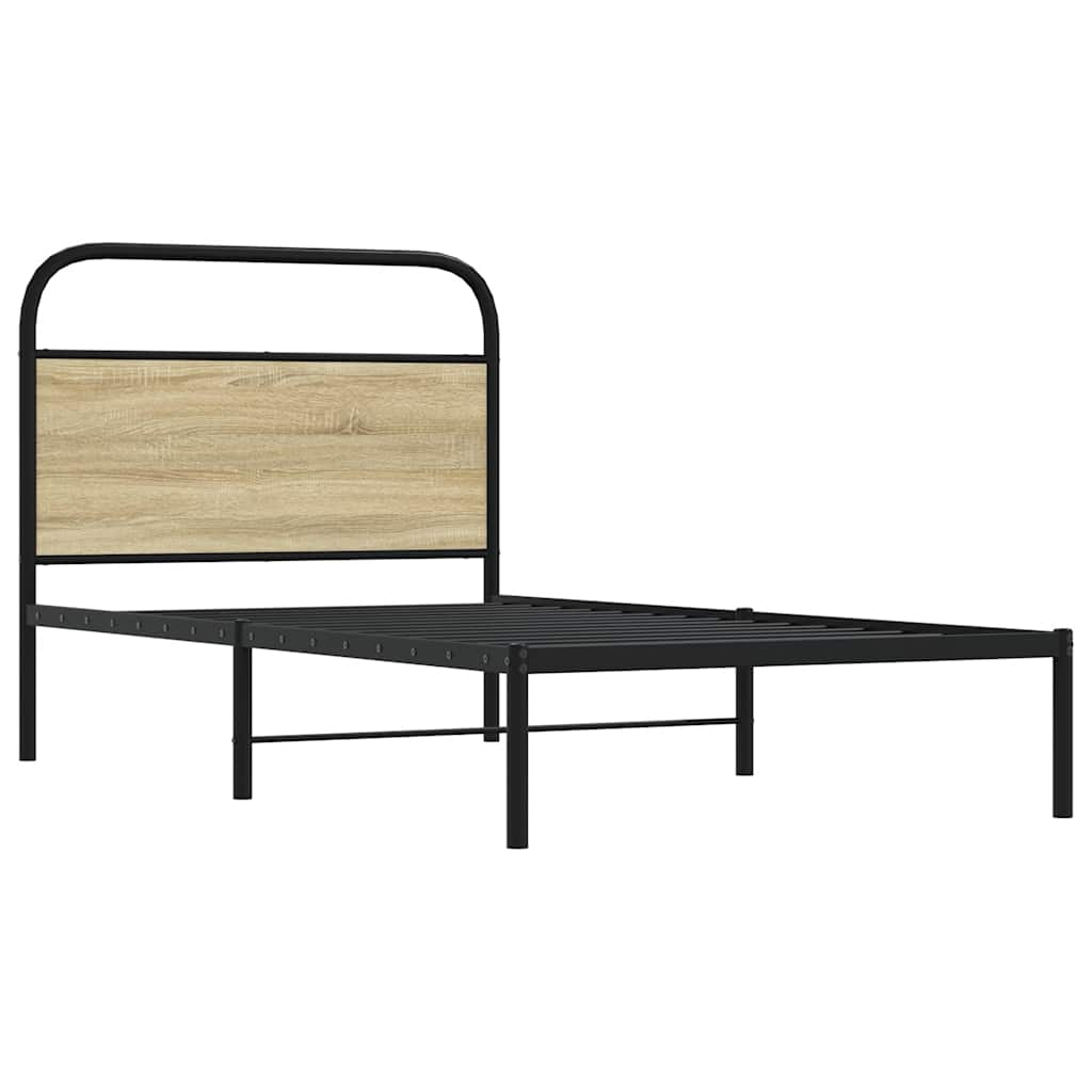 Cadre de lit sans matelas 90x190cm chêne sonoma bois ingénierie