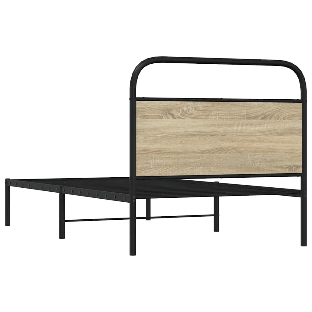 Cadre de lit sans matelas 90x190cm chêne sonoma bois ingénierie