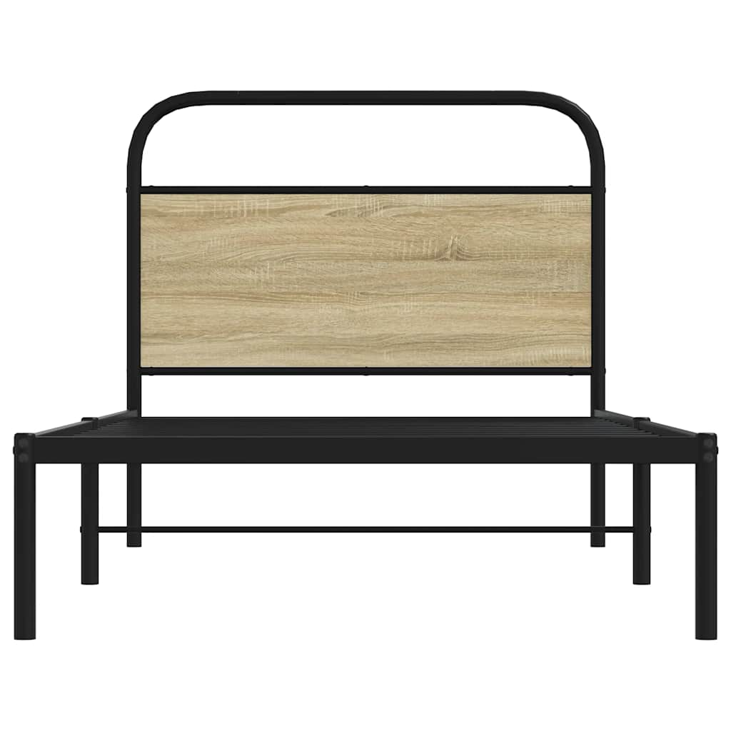 Cadre de lit sans matelas 90x200cm chêne sonoma bois ingénierie