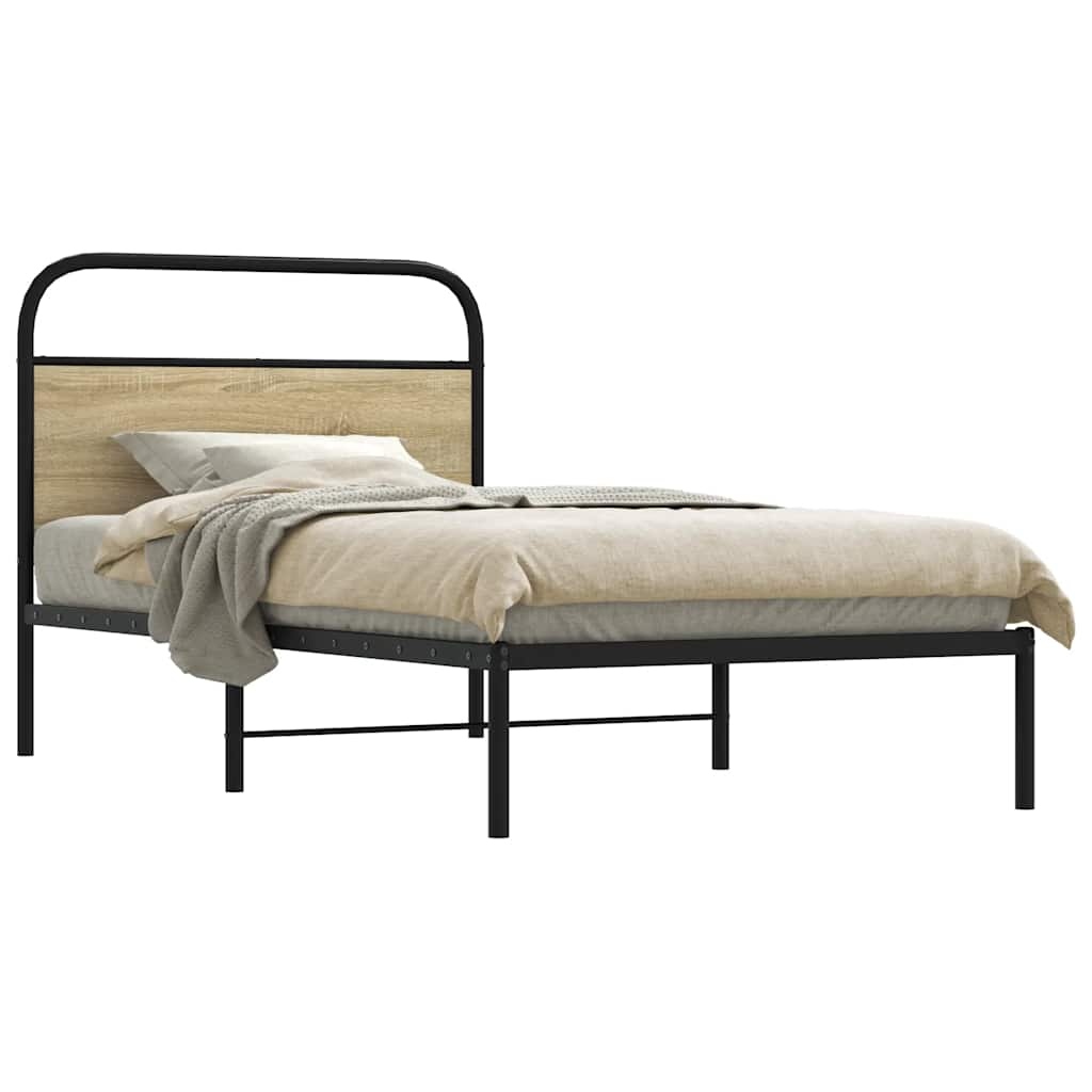 Cadre de lit sans matelas 100x190 cm chêne sonoma