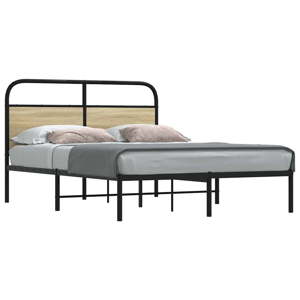 Cadre de lit sans matelas 140x200 cm chêne sonoma