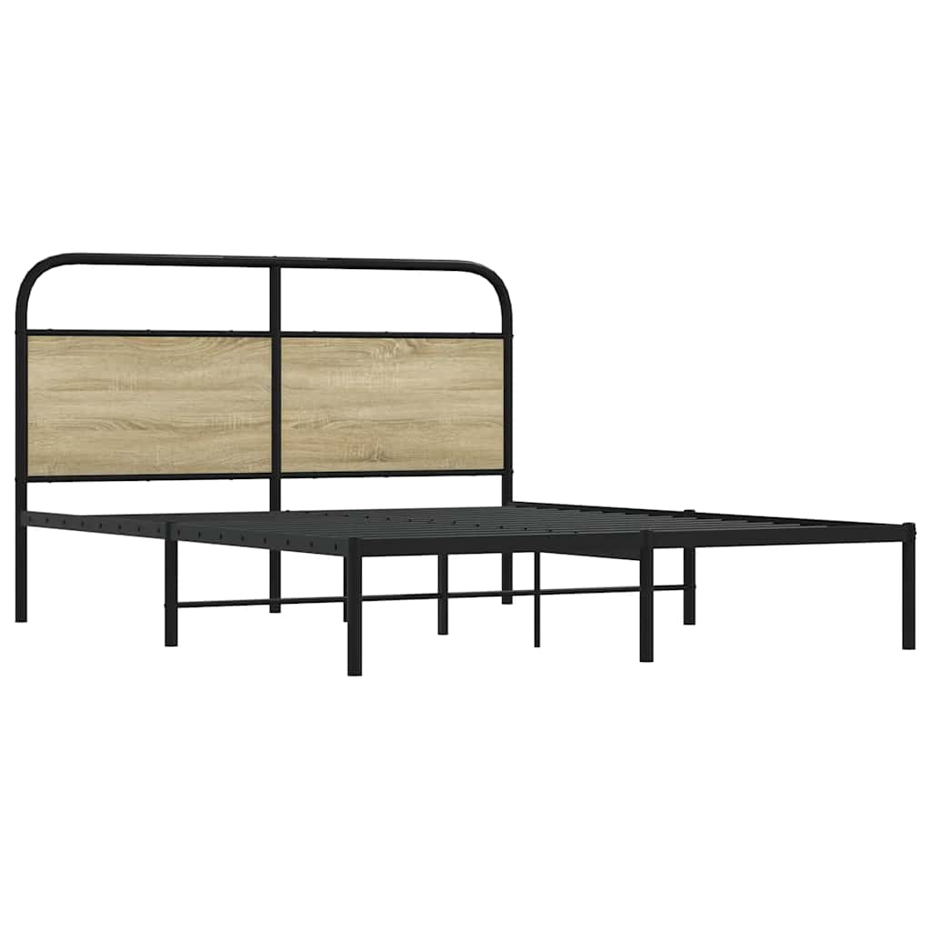 Cadre de lit sans matelas 150x200 cm chêne sonoma