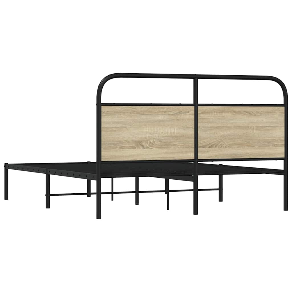 Cadre de lit sans matelas 150x200 cm chêne sonoma