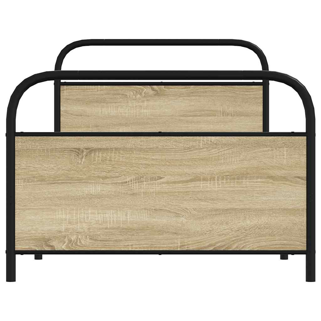 Cadre de lit sans matelas 90x200cm chêne sonoma bois ingénierie