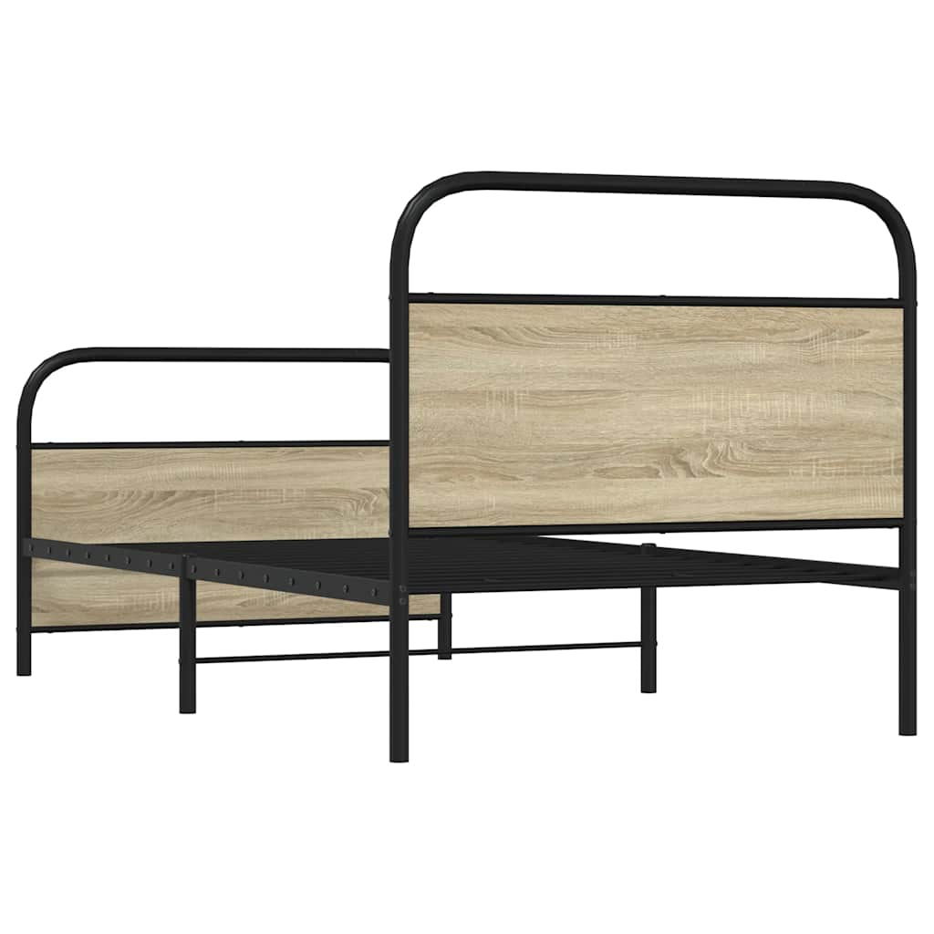 Cadre de lit sans matelas 90x200cm chêne sonoma bois ingénierie