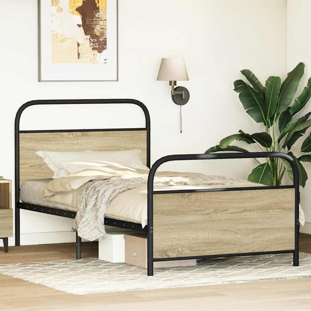 Cadre de lit sans matelas 100x190 cm chêne sonoma