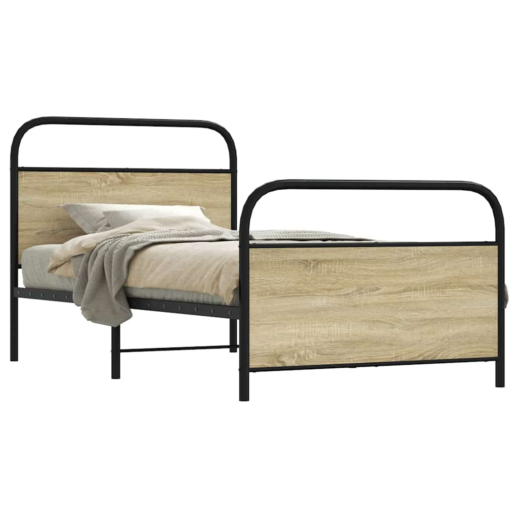 Cadre de lit sans matelas 100x190 cm chêne sonoma