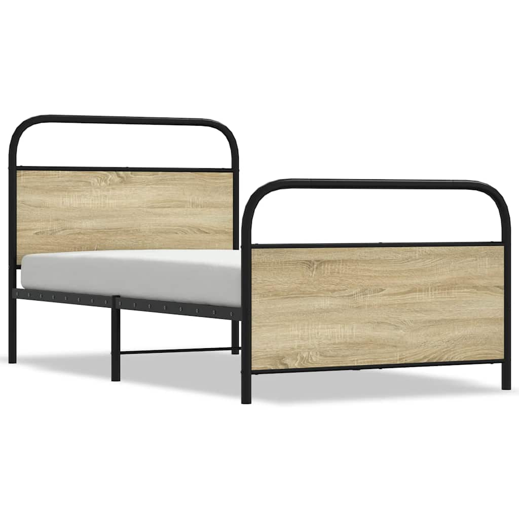 Cadre de lit sans matelas 100x200 cm chêne sonoma