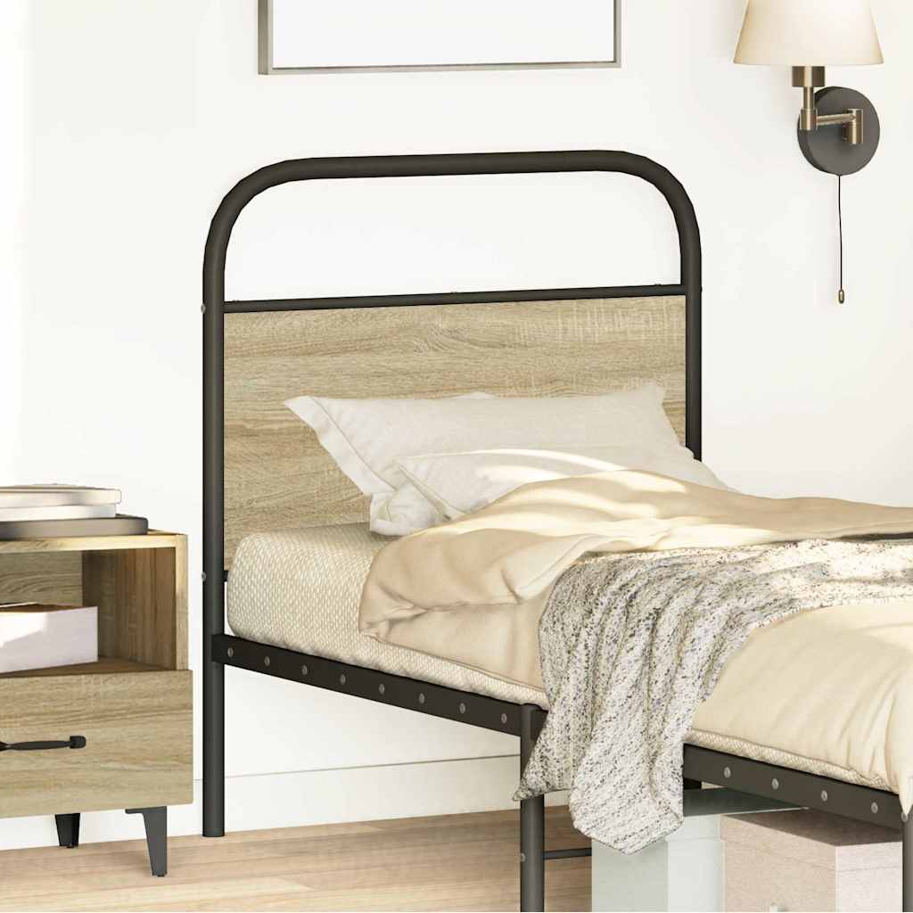 Tête de lit chêne sonoma 80 cm acier et bois d'ingénierie