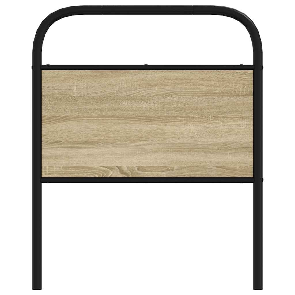 Tête de lit chêne sonoma 80 cm acier et bois d'ingénierie