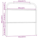 Tête de lit chêne sonoma 90 cm acier et bois d'ingénierie