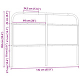 Tête de lit chêne sonoma 135 cm acier et bois d'ingénierie