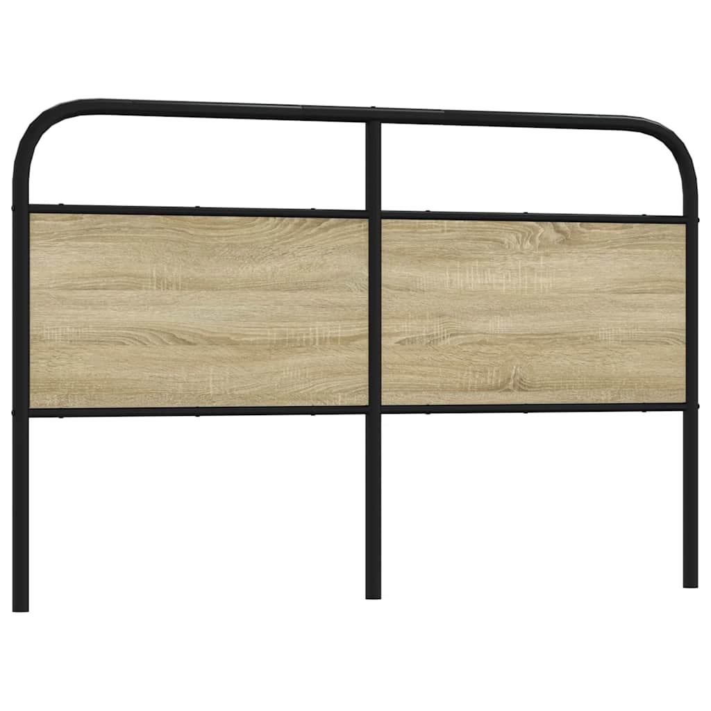 Tête de lit chêne sonoma 150 cm acier et bois d'ingénierie