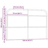 Tête de lit chêne sonoma 150 cm acier et bois d'ingénierie