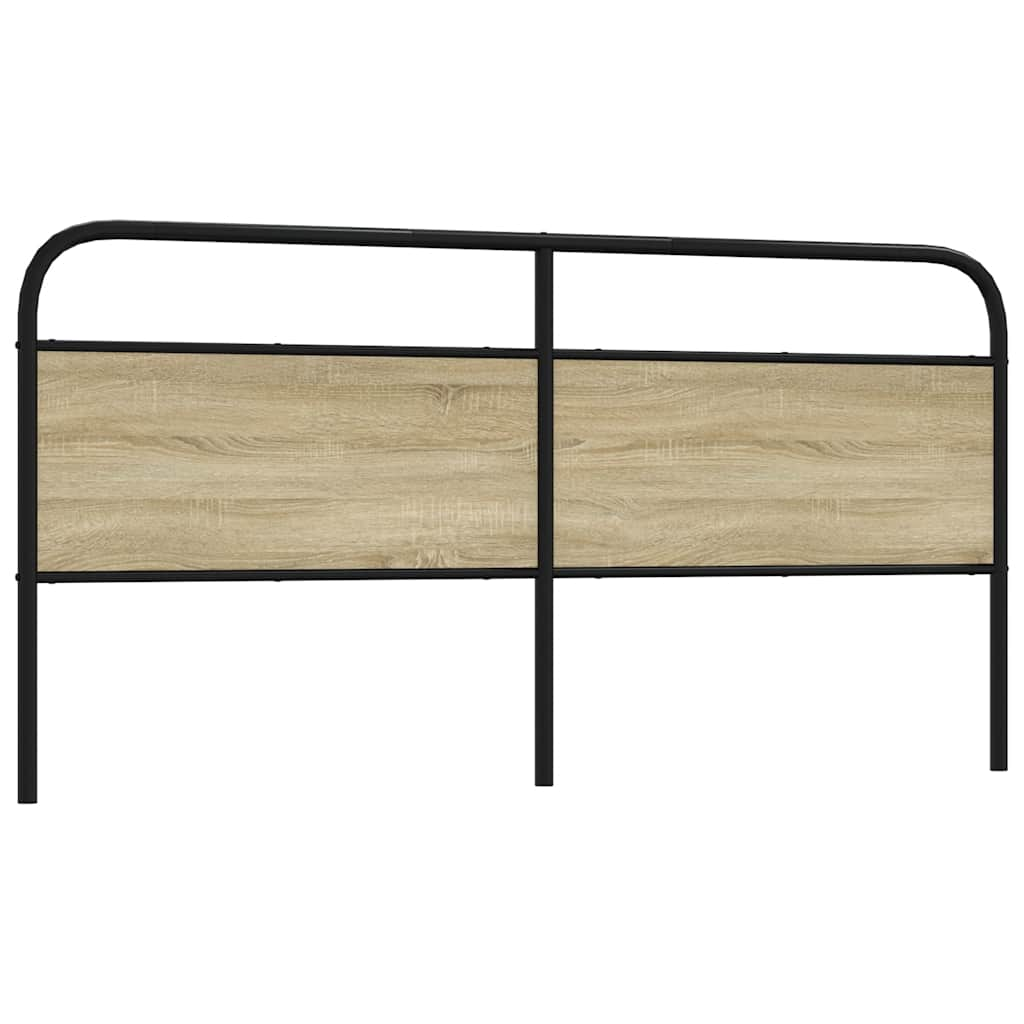 Tête de lit chêne sonoma 180 cm acier et bois d'ingénierie