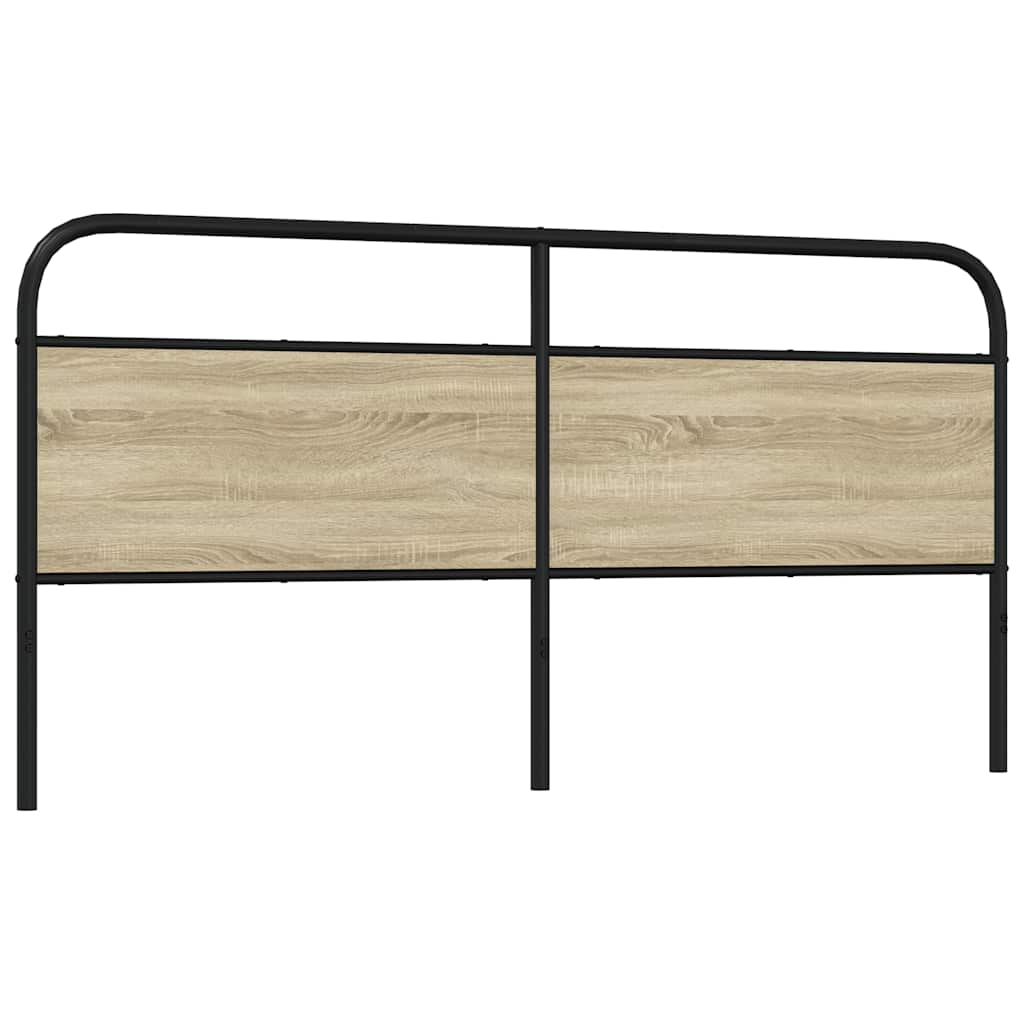 Tête de lit chêne sonoma 180 cm acier et bois d'ingénierie