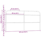 Tête de lit chêne sonoma 180 cm acier et bois d'ingénierie