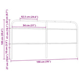 Tête de lit chêne sonoma 190 cm acier et bois d'ingénierie