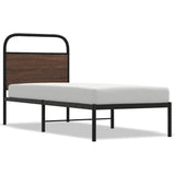 Cadre de lit sans matelas 75x190cm chêne marron bois ingénierie