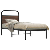 Cadre de lit sans matelas 75x190cm chêne marron bois ingénierie