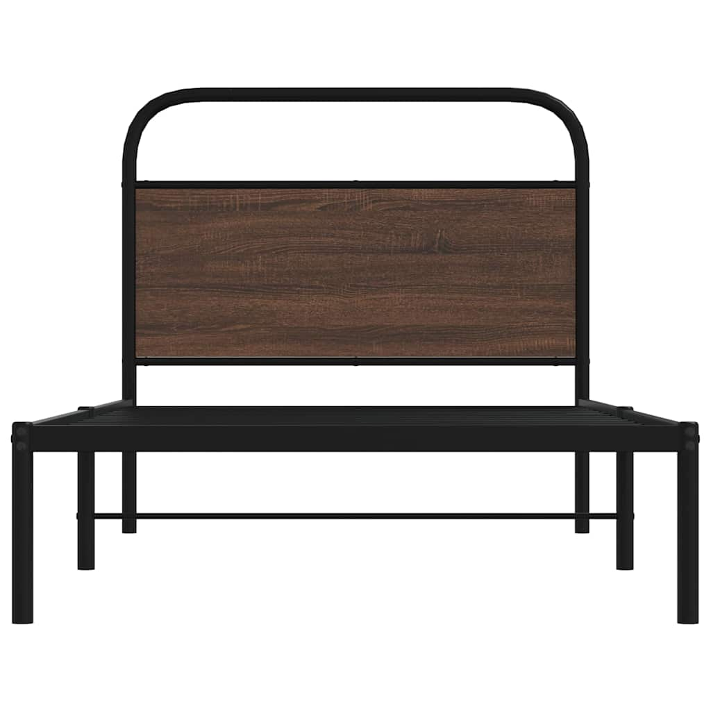 Cadre de lit sans matelas 100x200 cm chêne marron