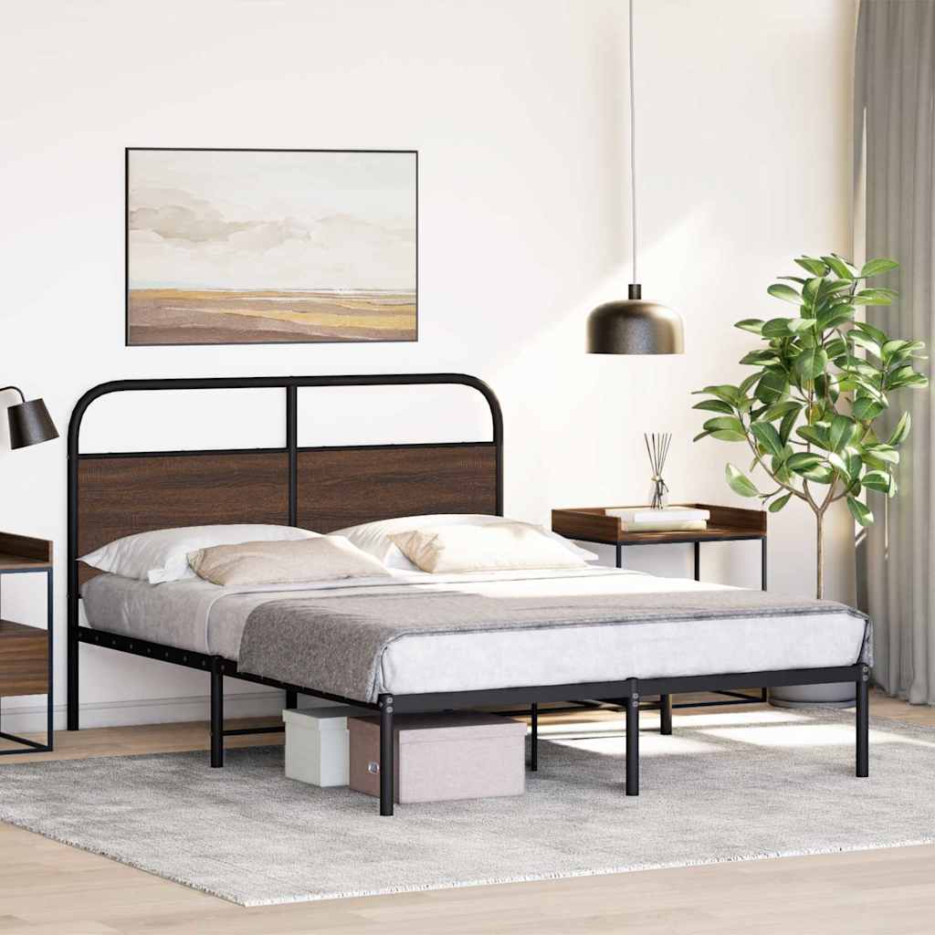 Cadre de lit sans matelas 120x190 cm chêne marron