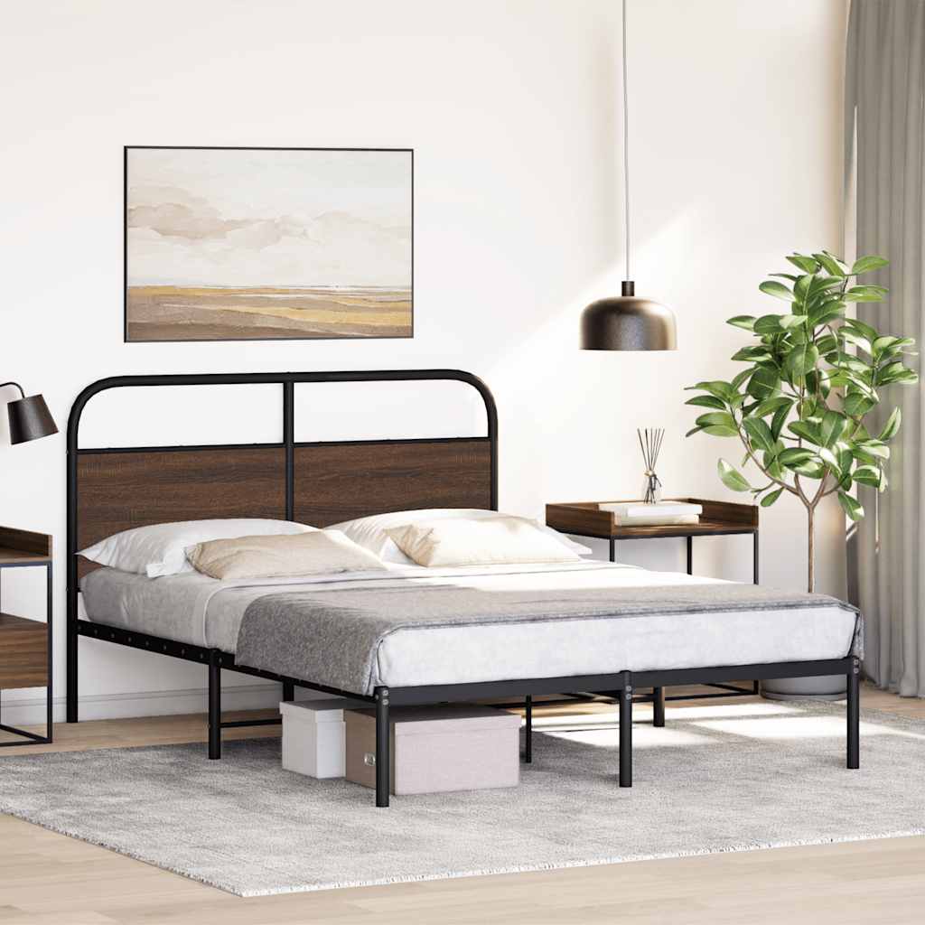 Cadre de lit sans matelas 140x190 cm chêne marron