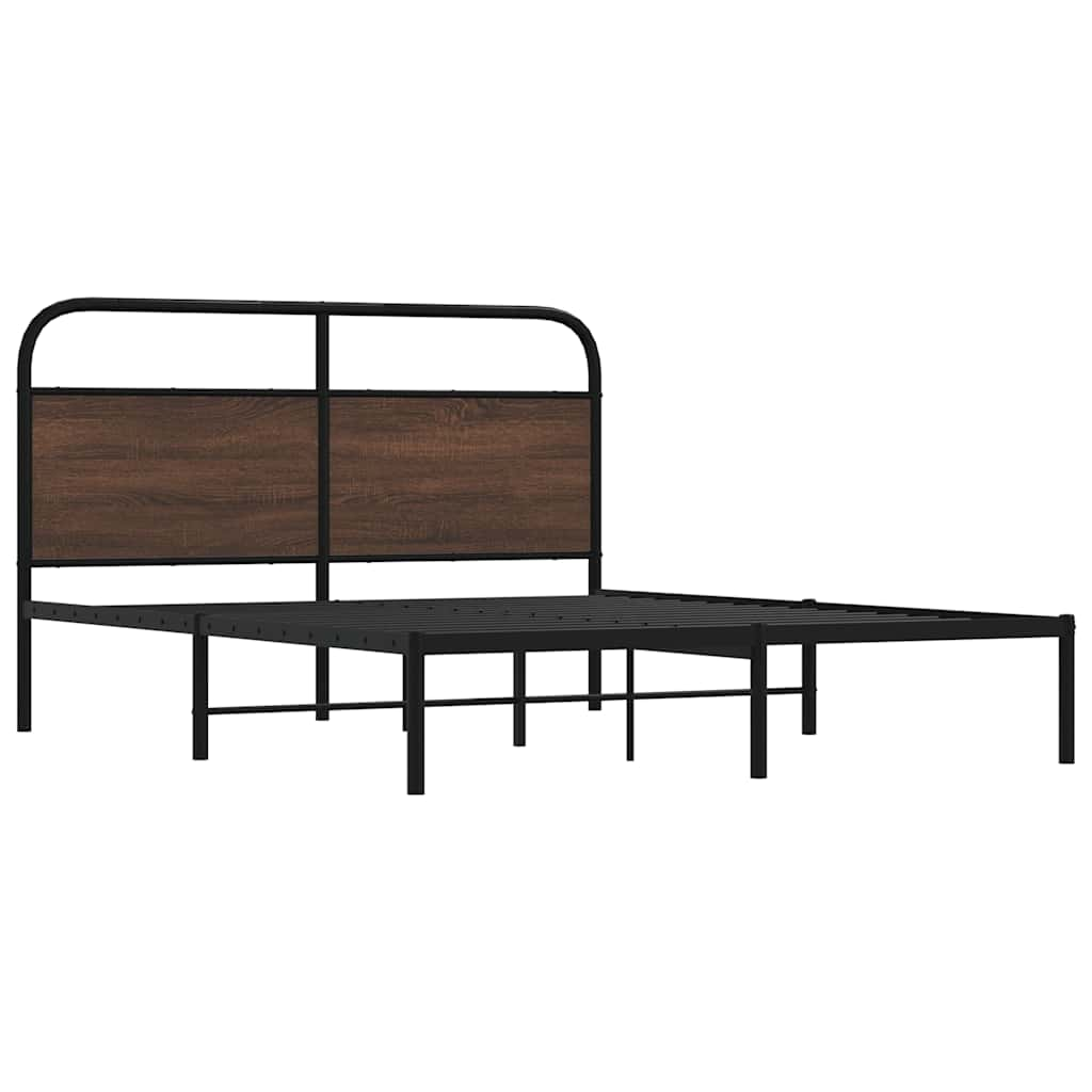 Bed frame without mattress 150x200 cm brown oak