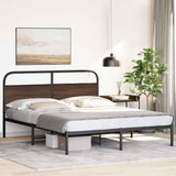 Bed frame without mattress 150x200 cm brown oak