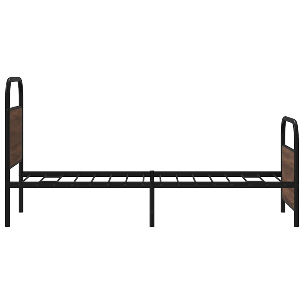 Cadre de lit sans matelas 75x190cm chêne marron bois ingénierie