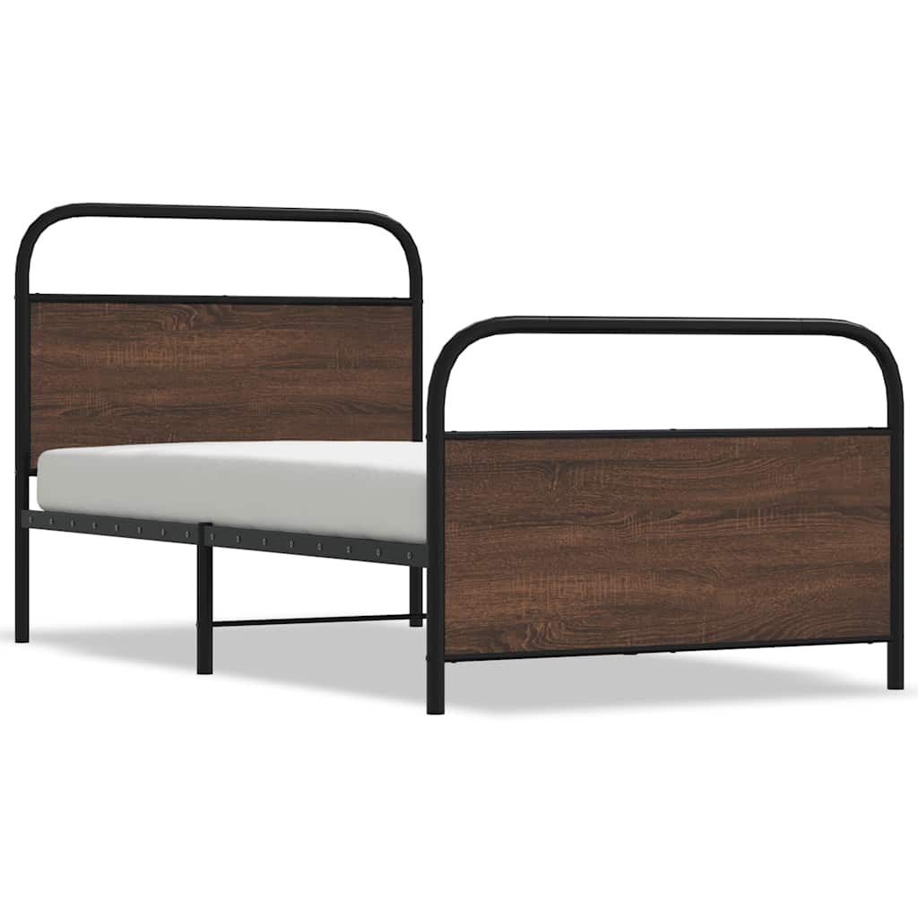 Cadre de lit sans matelas 100x190 cm chêne marron