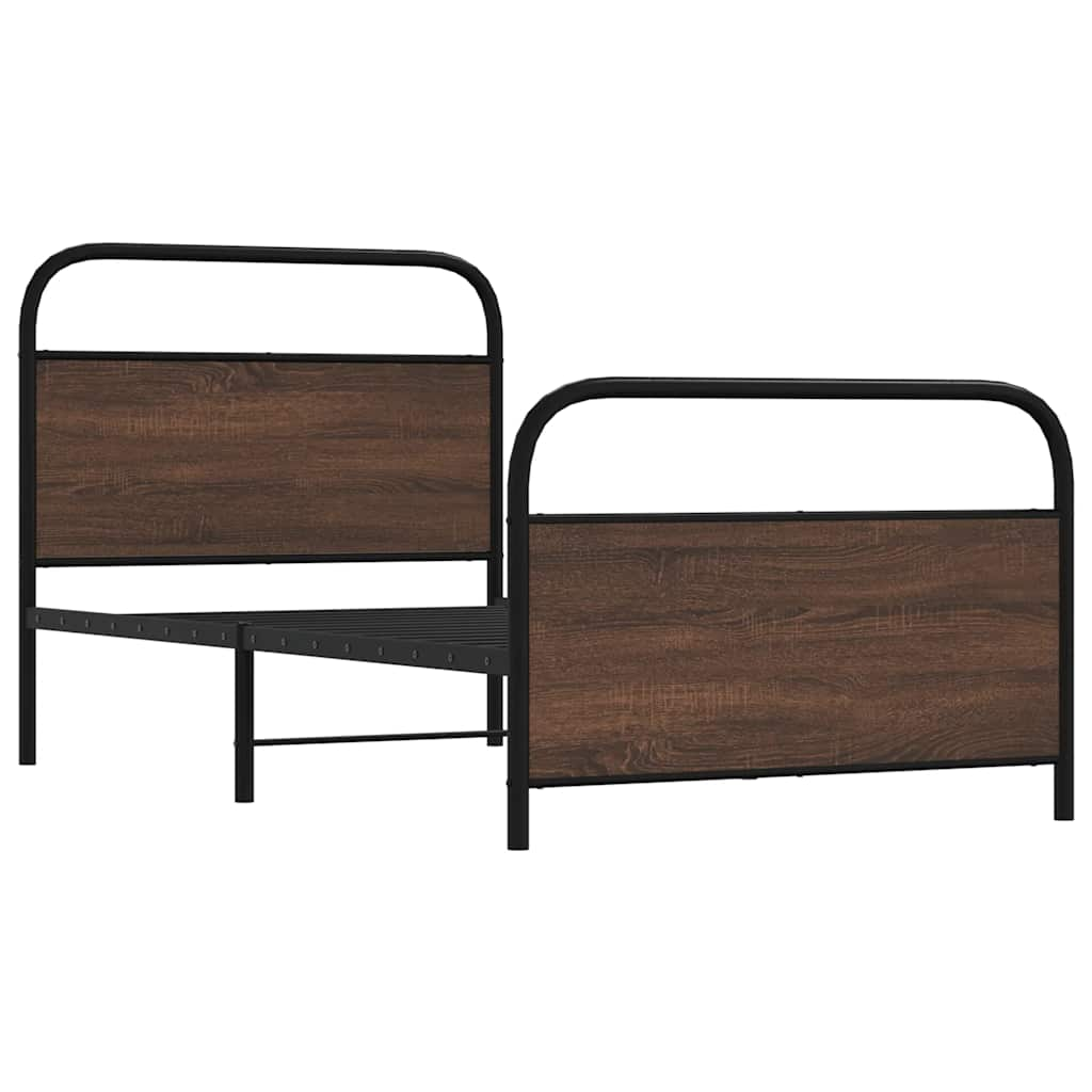 Cadre de lit sans matelas 100x190 cm chêne marron