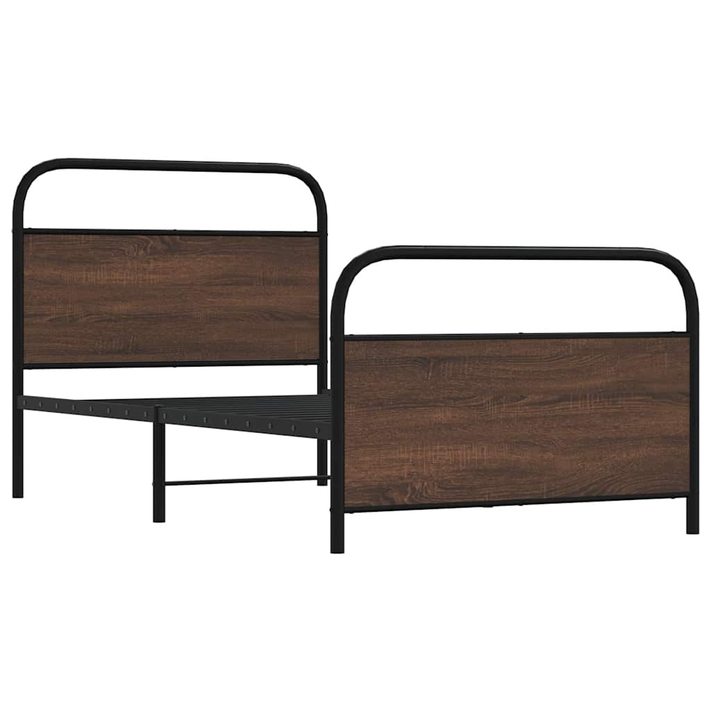 Cadre de lit sans matelas 107x203 cm chêne marron