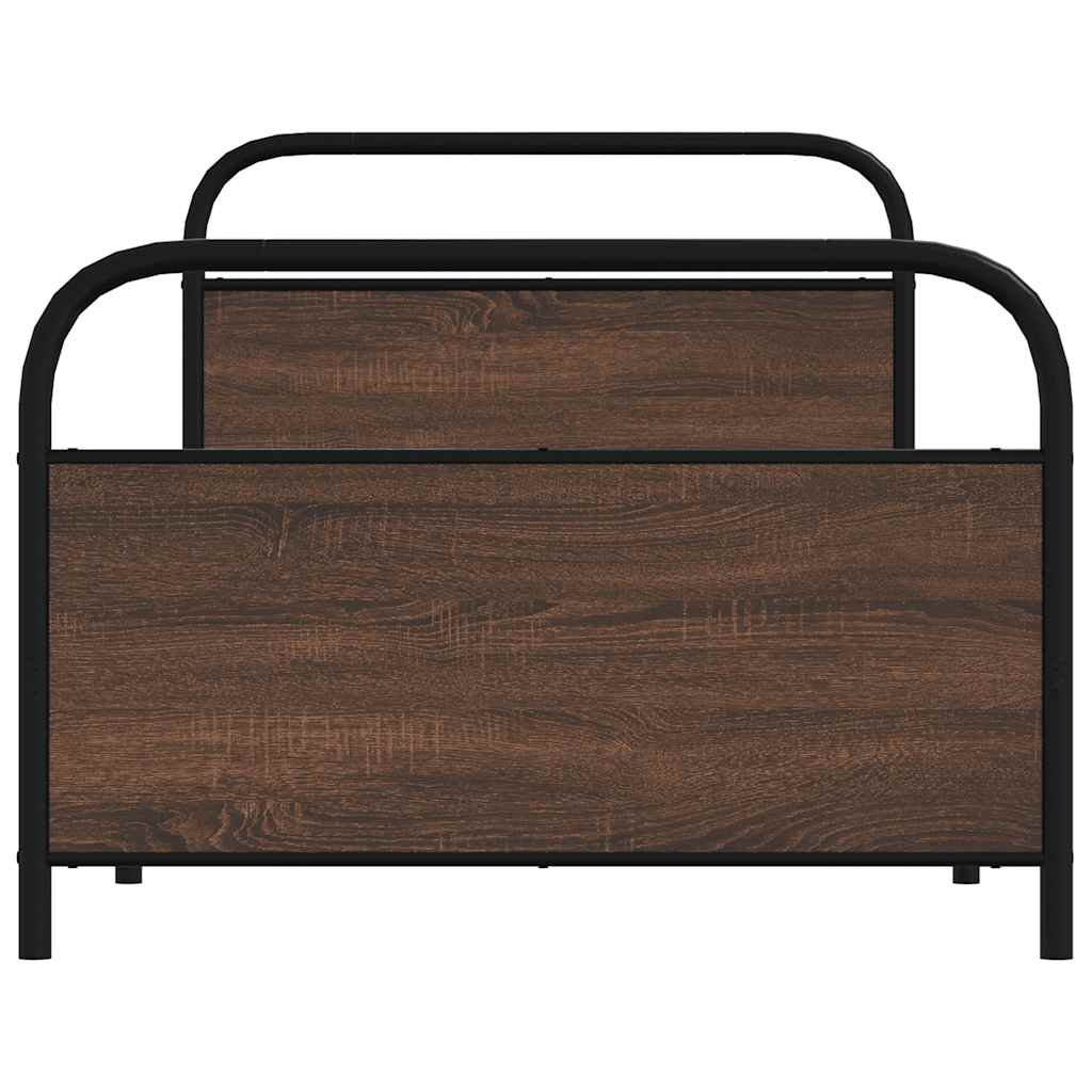 Cadre de lit sans matelas 107x203 cm chêne marron