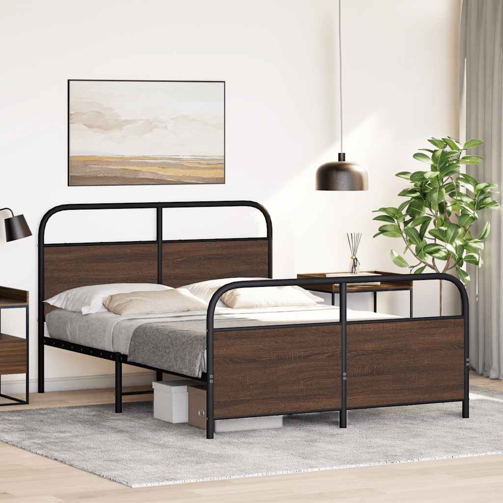 Cadre de lit sans matelas 120x200 cm chêne marron