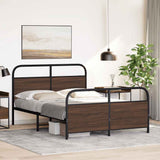 Bed frame without mattress 120x200 cm brown oak